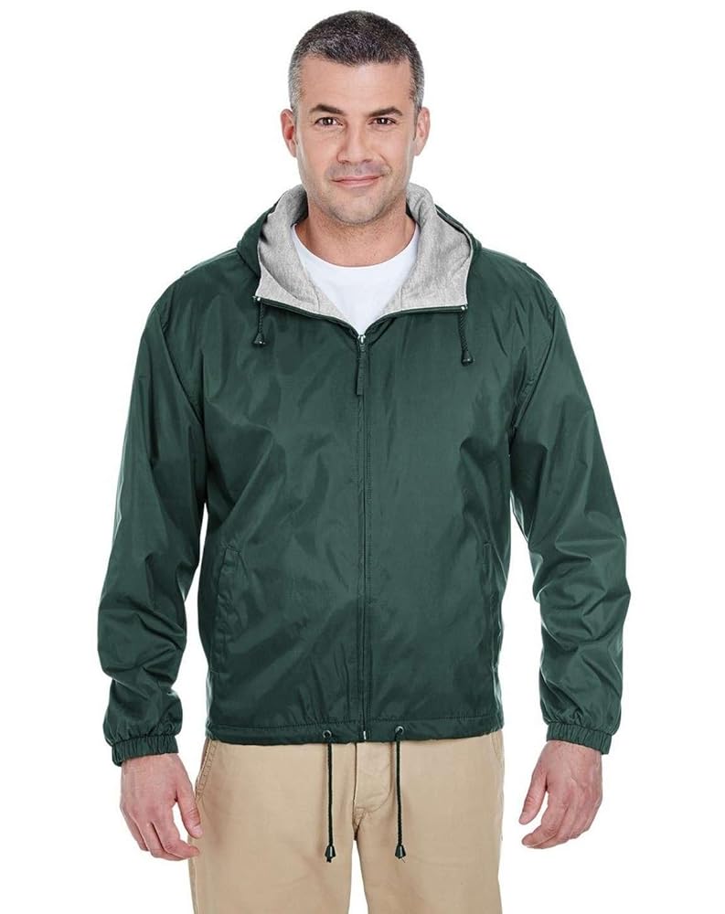 UltraClub Fleece-Lined Hooded Jacket (8915) Forest Green, S